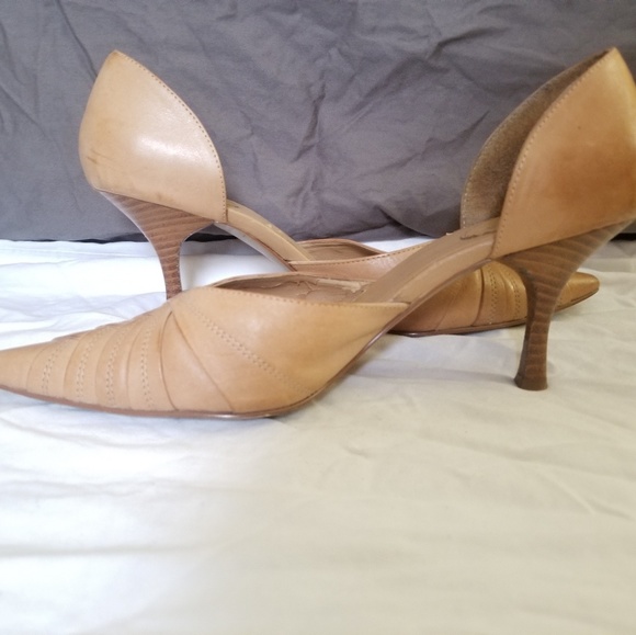 Nude Leather Heels - Picture 2 of 3
